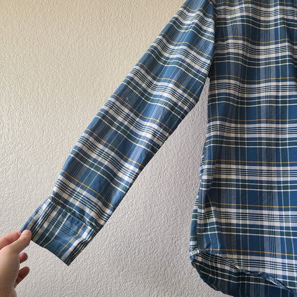 J. Crew Men's Oxford 100% Cotton Slim Fit‎ Button Shirt Blue Plaid Medium Preppy - Picture 3 of 11